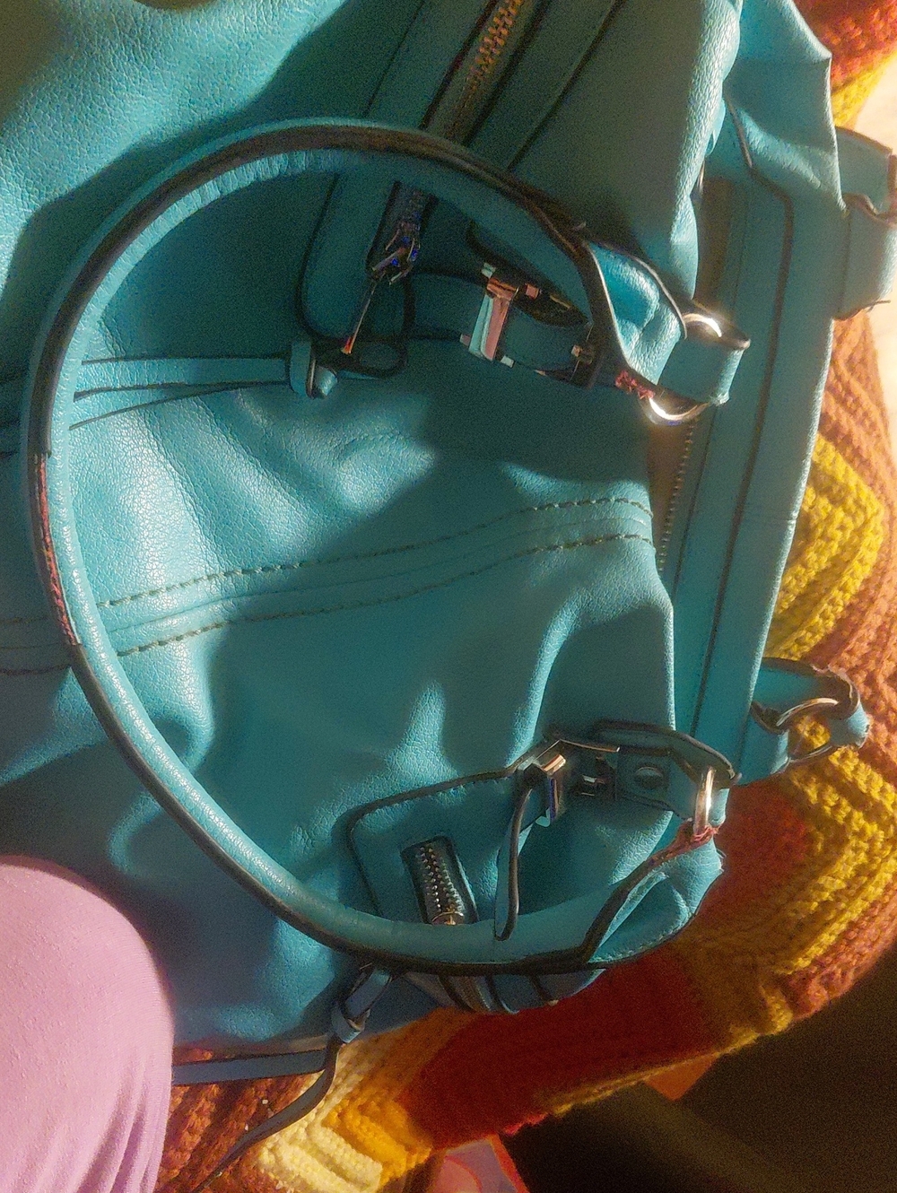 Charming Charlie Turquoise Top-Handle Hobo Bag